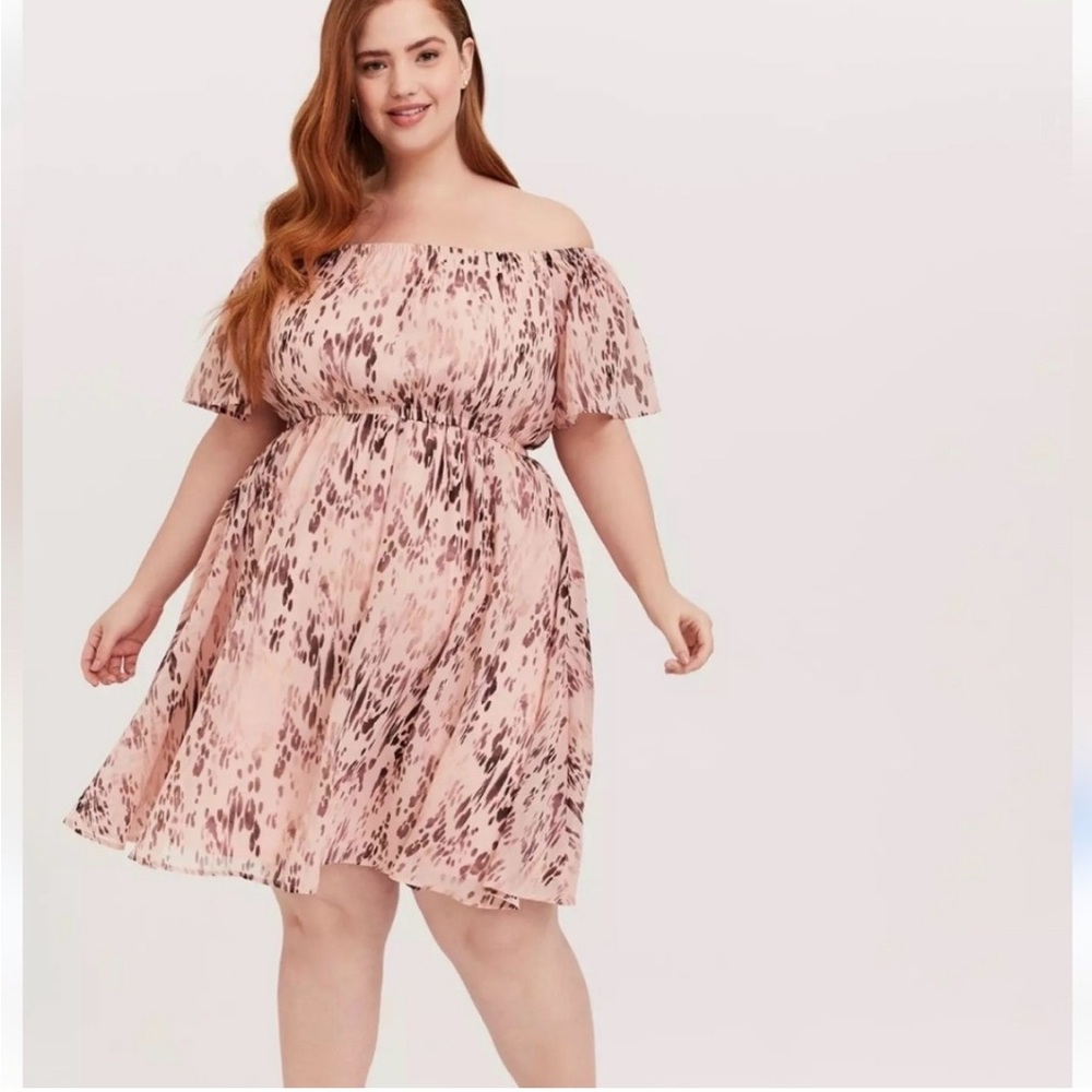 Torrid Mini Chiffon Off-Shoulder Skater
Dress